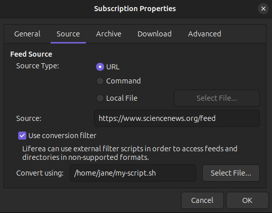 How to setup filter scripts